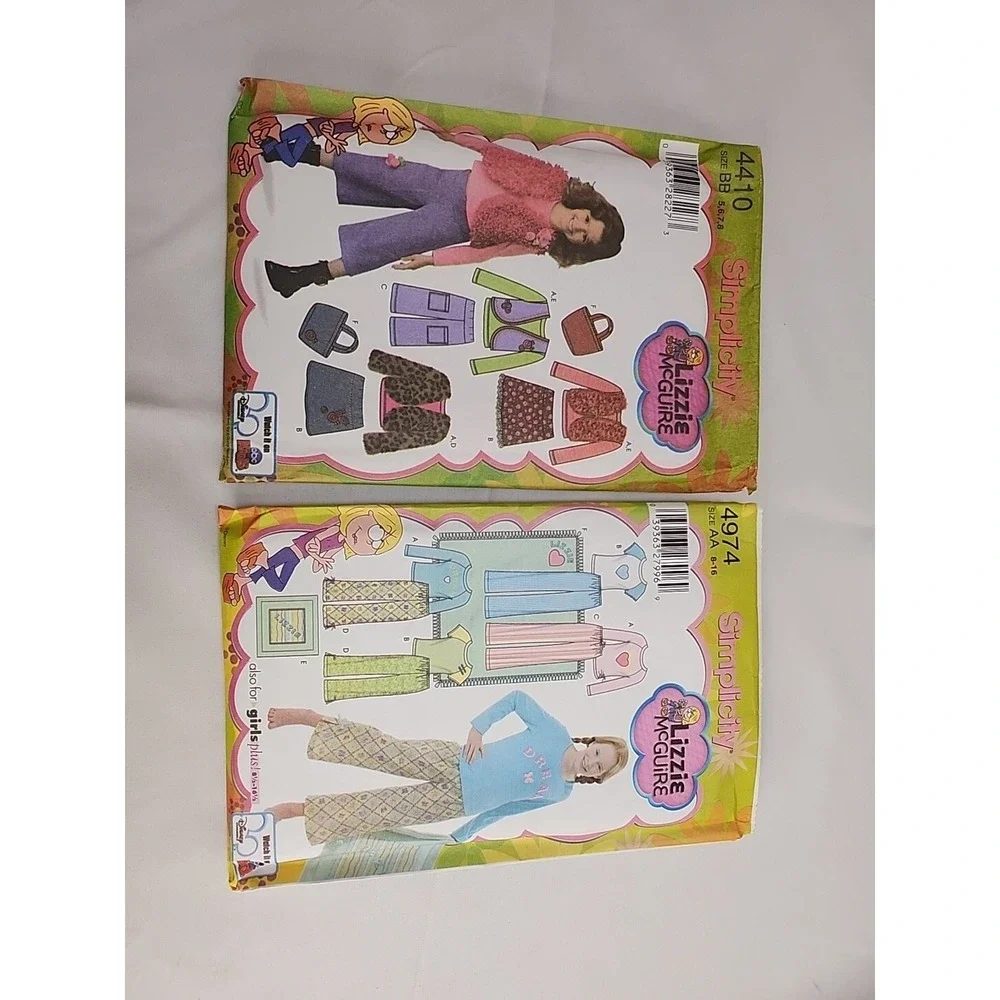 Simplicity Lizzie McGuire‎ Disney Sewing Pattern Lot of 2 Y2K 4410 & 4974